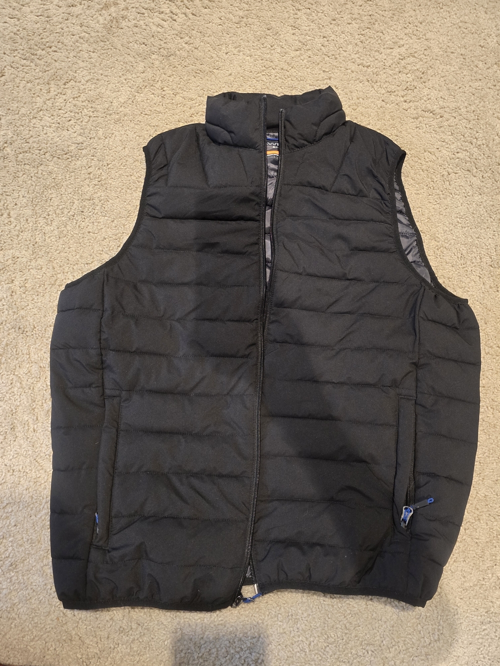 Hawke & Co Black Quilted Puffer Vest with Stand Collar